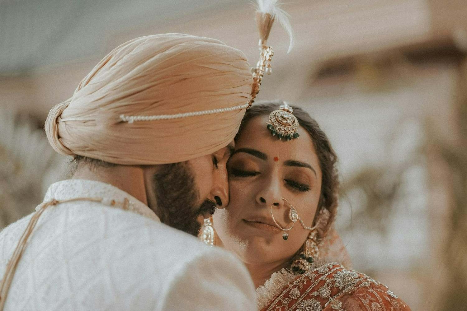 Wedding couple enjoying an intimate wedding moment.